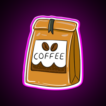 Bag Of Coffee Beans Cafe Led Neon Sign Espresso Bar Art Rgb Color