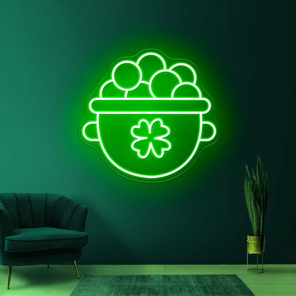 Bag Of Gold Neon Sign Saint Patrick Day Led Neon Signs - Shineneon