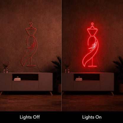 Bag See Tees LED Neon Sign - 06 Day Night Comparison