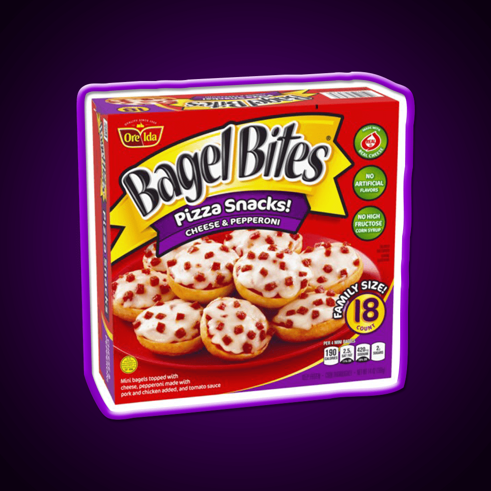 Bagel Bites Cheese Pepperoni Snack Food Led Neon Sign Rgb Color - Shineneon