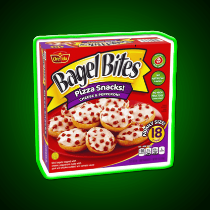 Bagel Bites Cheese Pepperoni Snack Food Led Neon Sign Rgb Color - Shineneon