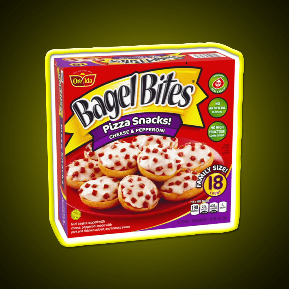 Bagel Bites Cheese Pepperoni Snack Food Led Neon Sign Rgb Color - Shineneon