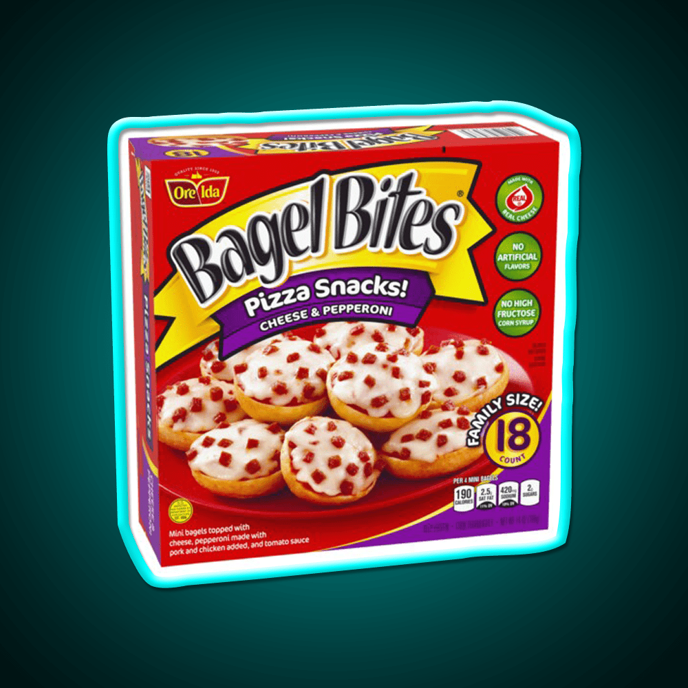 Bagel Bites Cheese Pepperoni Snack Food Led Neon Sign Rgb Color - Shineneon