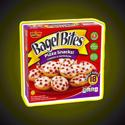 Bagel Bites Cheese Pepperoni Snack Food Led Neon Sign Rgb Color - Custom LED neon sign front view