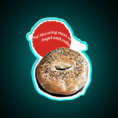 Bagel Coffee Good Morning Nyc Cafe Led Neon Sign Espresso Bar Art Rgb Color