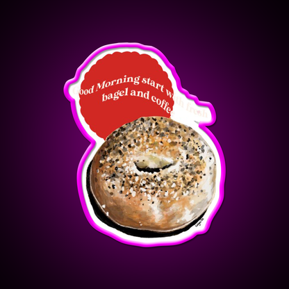 Bagel Coffee Good Morning Nyc Cafe Led Neon Sign Espresso Bar Art Rgb Color