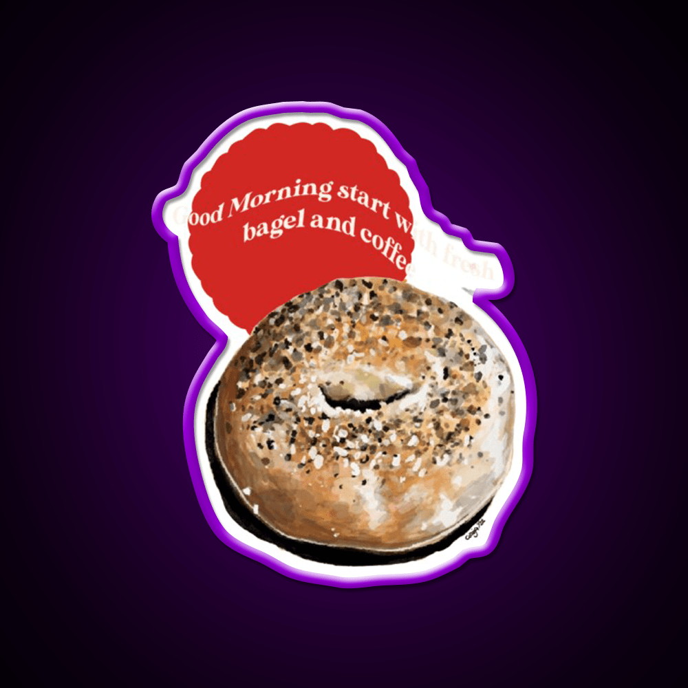 Bagel Coffee Good Morning Nyc Cafe Led Neon Sign Espresso Bar Art Rgb Color - Shineneon