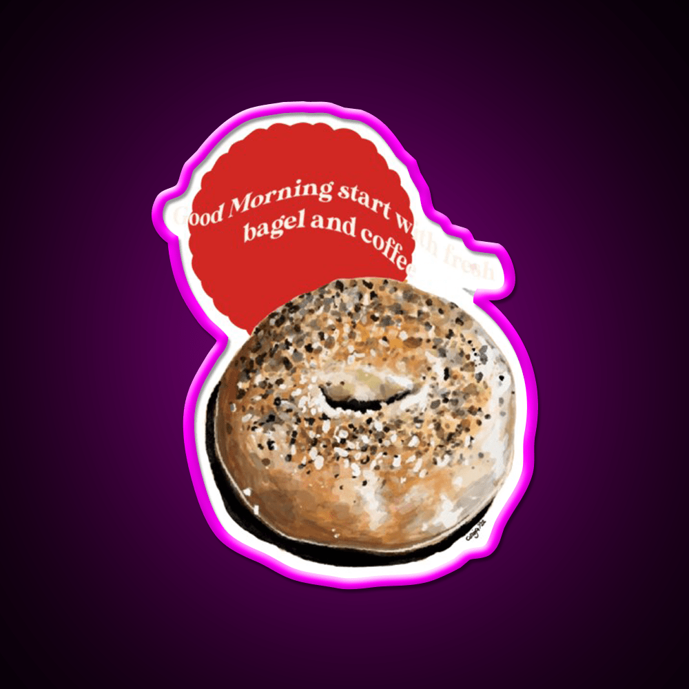 Bagel Coffee Good Morning Nyc Cafe Led Neon Sign Espresso Bar Art Rgb Color - Shineneon