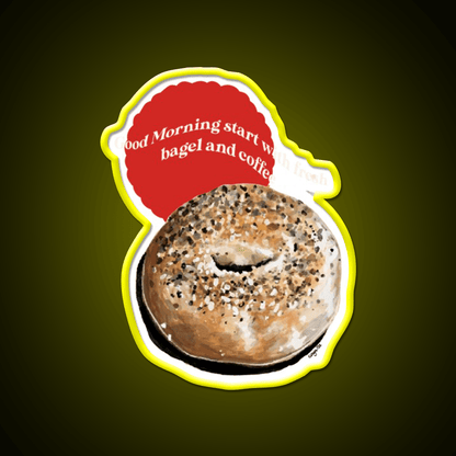 Bagel Coffee Good Morning Nyc Cafe Led Neon Sign Espresso Bar Art Rgb Color - Shineneon
