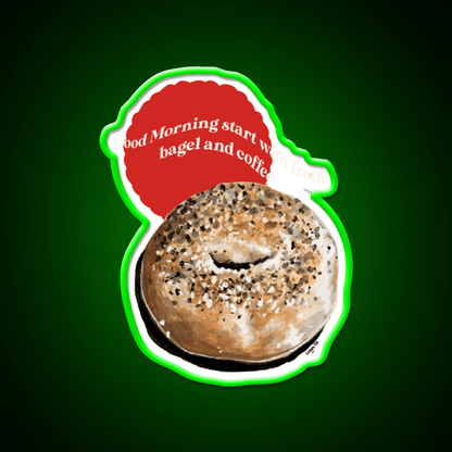 Bagel Coffee Good Morning Nyc Cafe Led Neon Sign Espresso Bar Art Rgb Color - Shineneon
