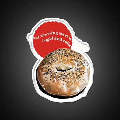 Bagel Coffee Good Morning Nyc Cafe Led Neon Sign Espresso Bar Art Rgb Color