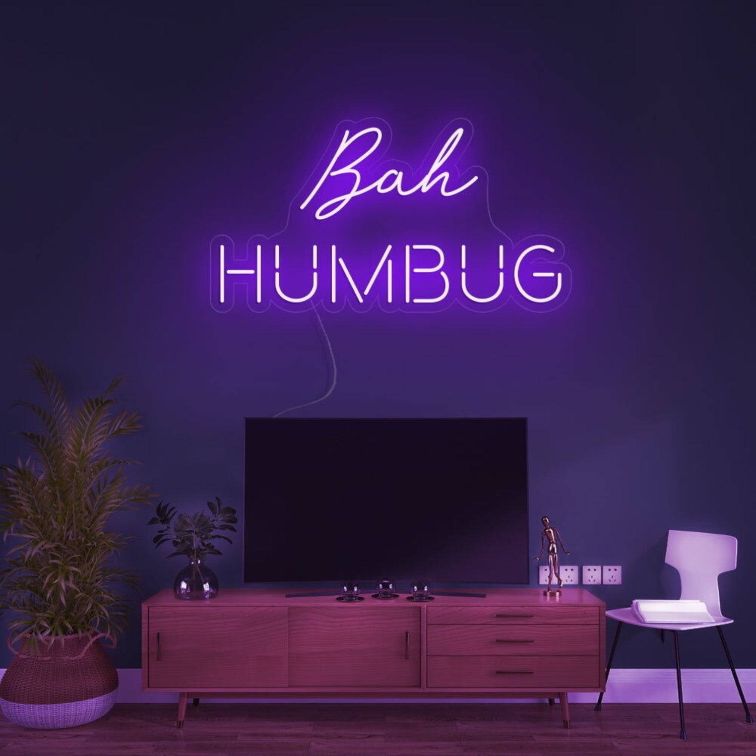 Bah Humbug Led Neon Sign For Humorous And Holiday Themes | Shineneon