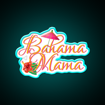 Bahama Mama Cocktail Bar Decor Led Neon Sign Neon Party Sign Rgb Color - Size and dimension reference