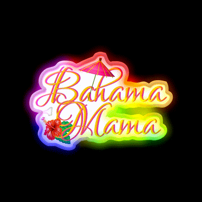 Bahama Mama Cocktail Bar Decor Led Neon Sign Neon Party Sign Rgb Color - LED neon sign close-up detail