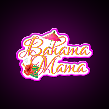 Bahama Mama Cocktail Bar Decor Led Neon Sign Neon Party Sign Rgb Color - Neon sign mounted on wall in room