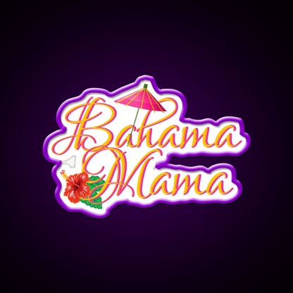 Bahama Mama Cocktail Bar Decor Led Neon Sign Neon Party Sign Rgb Color - Shineneon