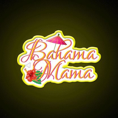 Bahama Mama Cocktail Bar Decor Led Neon Sign Neon Party Sign Rgb Color - Custom LED neon sign front view