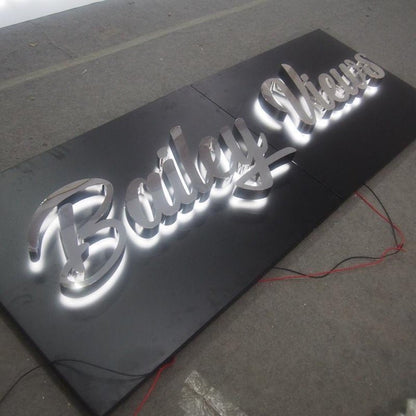 Bailey Views 3D Backlit Letters Stainless Steel Business Metal Led Sign - Shineneon