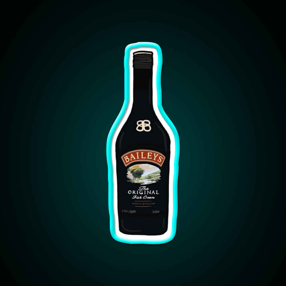Baileys Cocktail Bar Decor Led Neon Sign Rgb Color - Size and dimension reference
