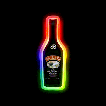 Baileys Cocktail Bar Decor Led Neon Sign Rgb Color - LED neon sign close-up detail