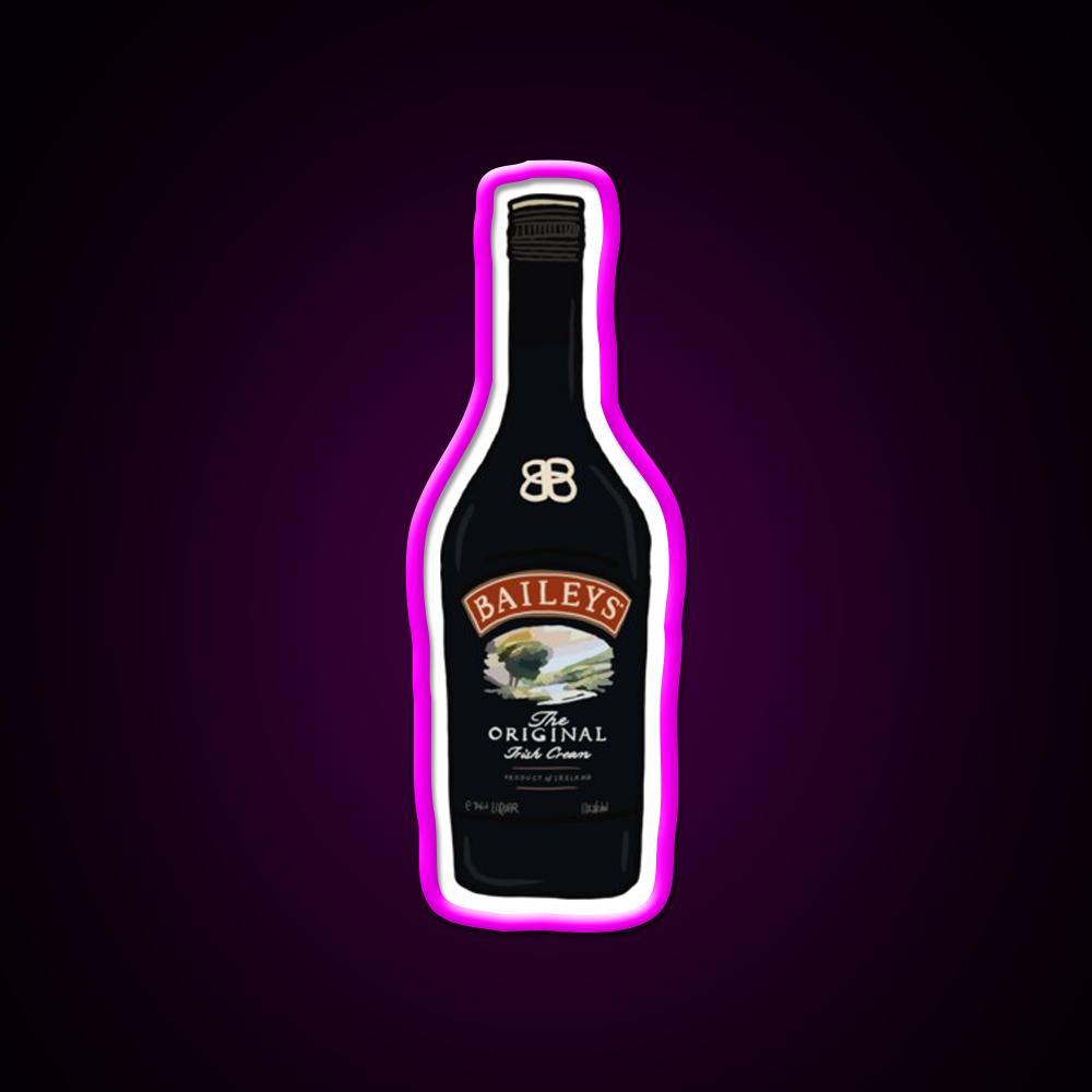 Baileys Cocktail Bar Decor Led Neon Sign Rgb Color - Neon sign mounted on wall in room