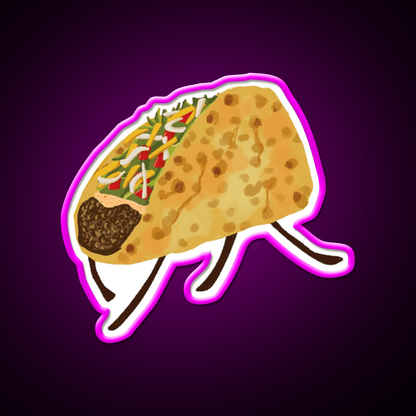 Baja Beef Chalupa Now With Limbs Taco Led Neon Sign Mexican Food Rgb Color - Shineneon
