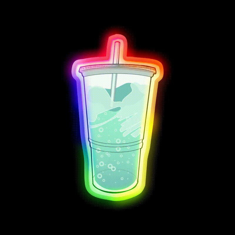 Baja Blast Fast Food Led Neon Sign For Burger Place Wall Art Rgb Color - LED neon sign close-up detail