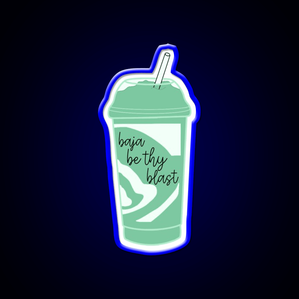 Baja Blast Fast Food Led Neon Sign For Burger Place Wall Decor Rgb Color - Shineneon