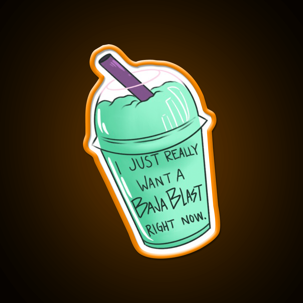 Baja Blast Freeze Fast Food Led Neon Sign For Burger Place Rgb Color - Shineneon