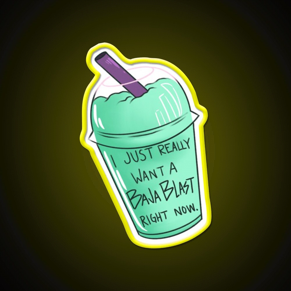 Baja Blast Freeze Fast Food Led Neon Sign For Burger Place Rgb Color - Custom LED neon sign front view