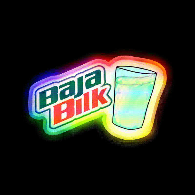 Baja Blast Milk Fast Food Led Neon Sign For Burger Place Rgb Color