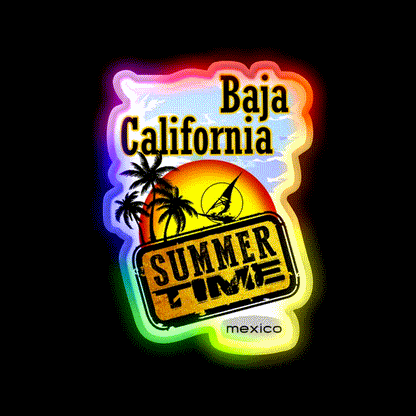 Baja California Mexico Party Drink Tequila Led Neon Sign Rgb Color - LED neon sign close-up detail