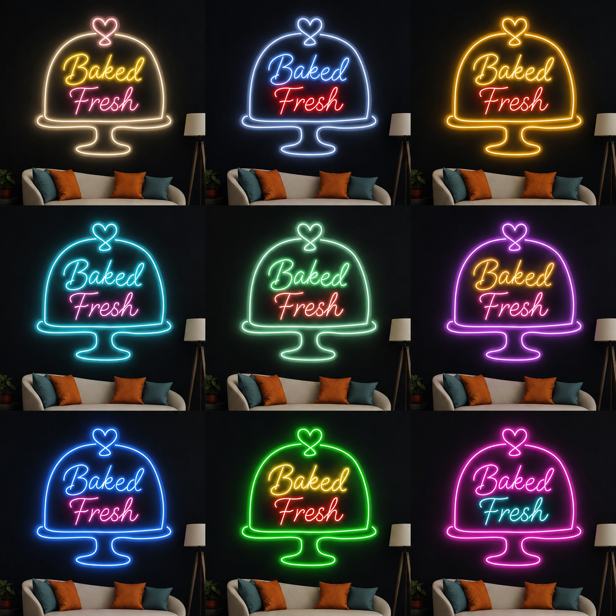 Baked Fresh LED Neon Sign - 05 Color Grid