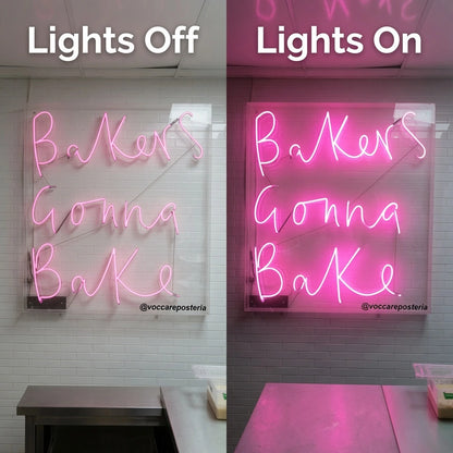 Baker's Donna Bake LED Neon Sign - 06 Day Night Comparison