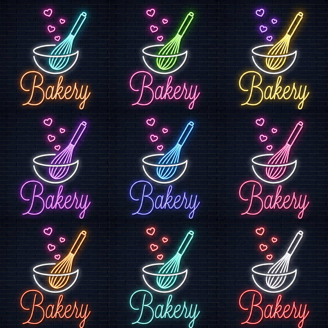 Bakery LED Neon Sign Living Room Decor - 05 Color Grid