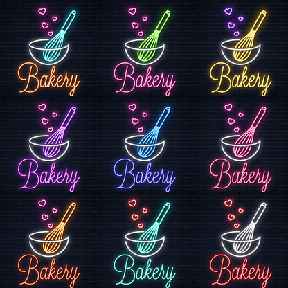 Bakery LED Neon Sign Living Room Decor - 05 Color Grid