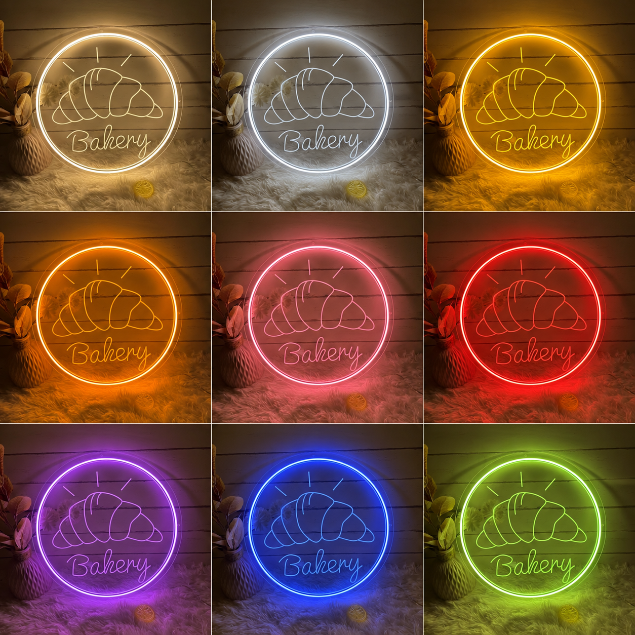 Bakery LED Neon Sign Wall Art - 05 Color Grid