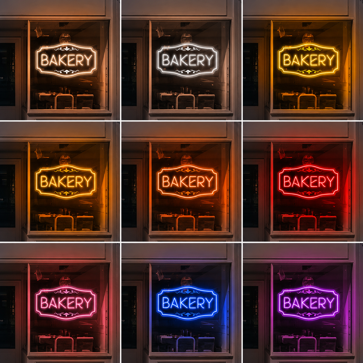 Bakery LED Neon Sign Wall Neon Sign - 05 Color Grid