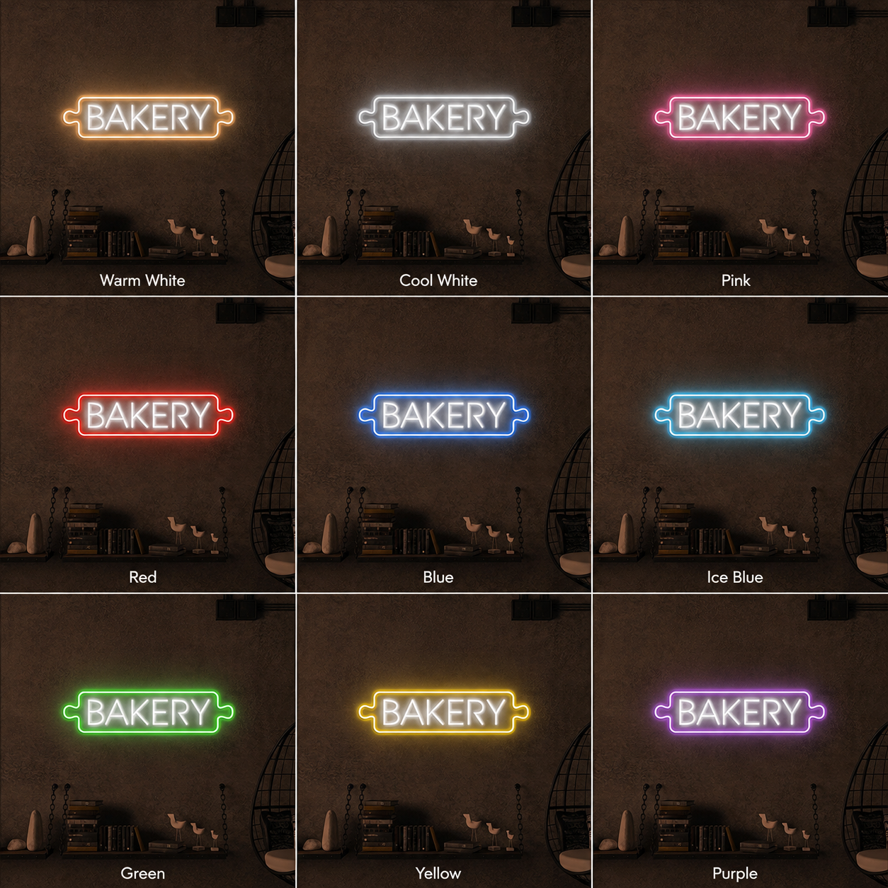 Bakery Room Decor LED Neon Sign - 05 Color Grid