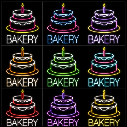 Bakery Wall Decor LED Neon Sign - 05 Color Grid