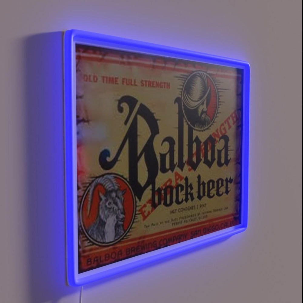 Balboa Bock Beer Distressed Rgb Led Neon Sign - LED neon sign close-up detail