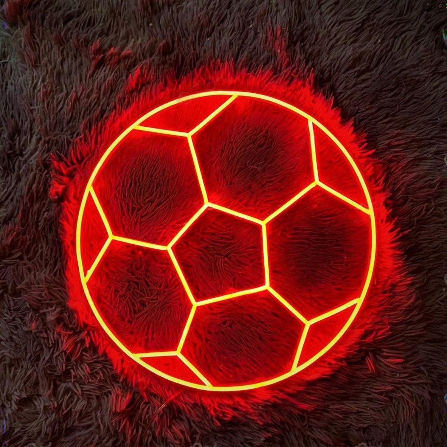 Ball Red-Yellow Football Led Neon Sign For Sports Bar Home Decor | Shineneon