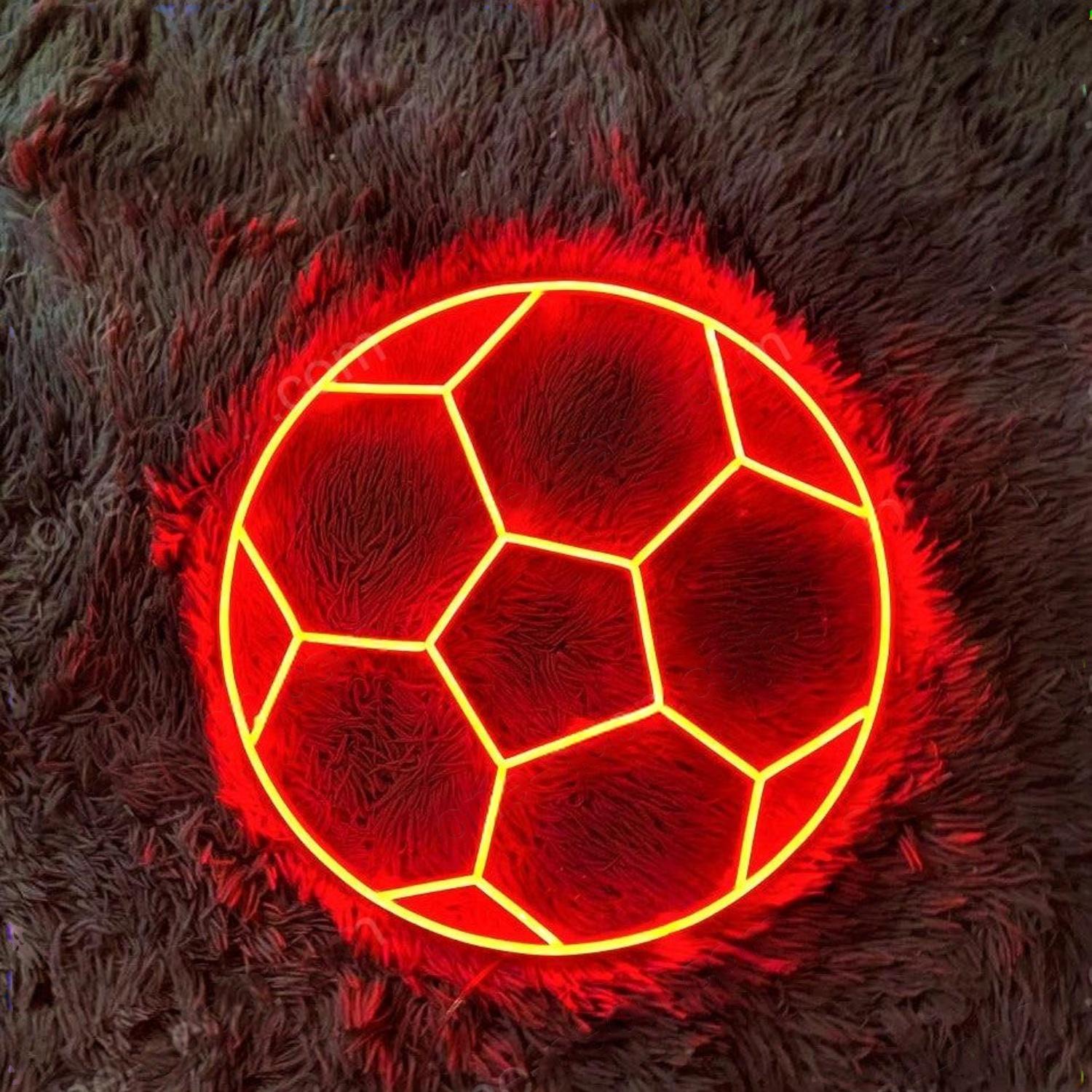 Ball Red-Yellow Football Led Neon Sign For Sports Bar Home Decor | Shineneon