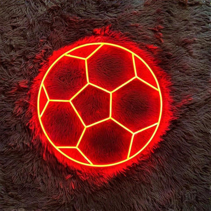 Ball Red-Yellow Football Led Neon Sign For Sports Bar Home Decor | Shineneon