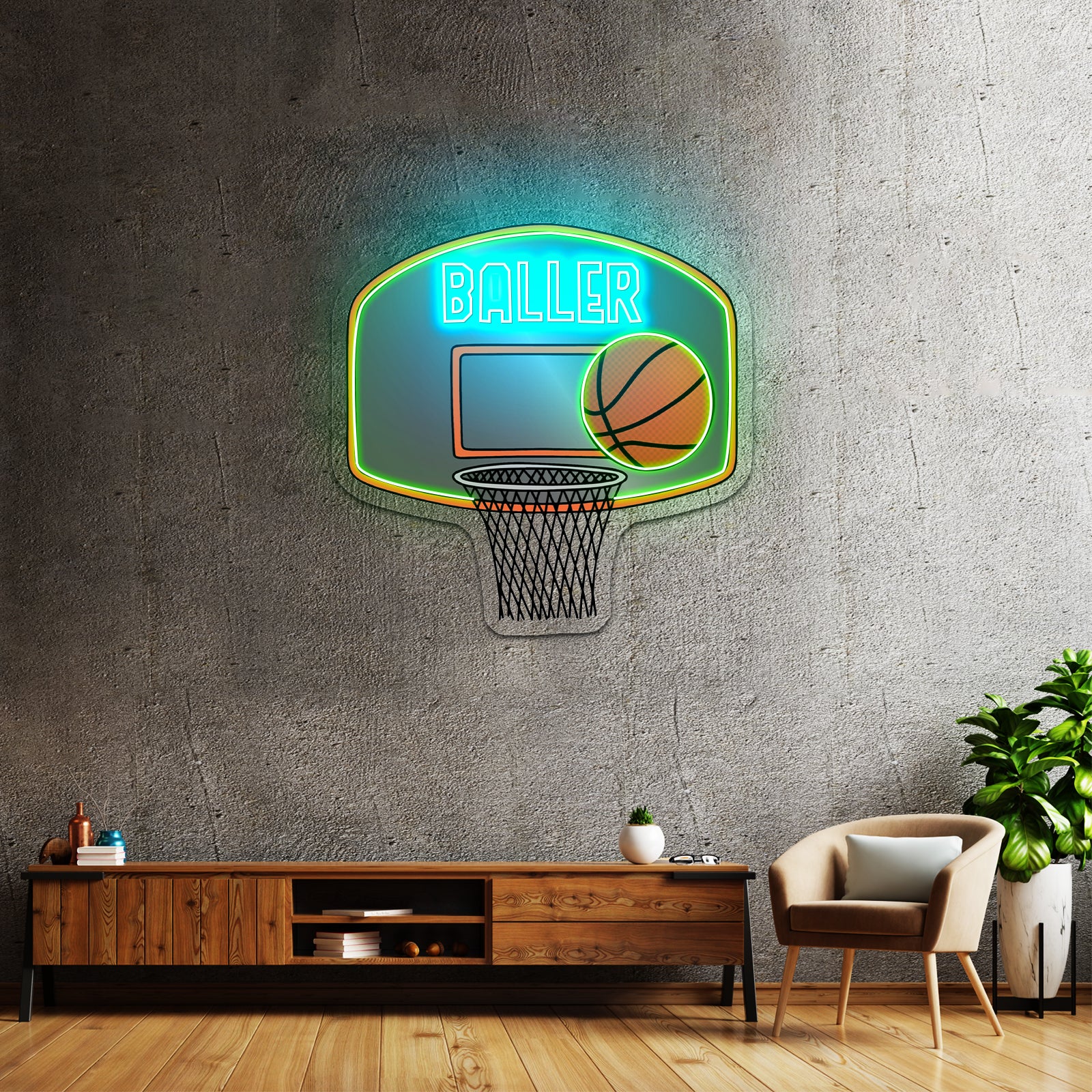 Baller Basketball Sports Neon Signs For Neon Halloween Sign