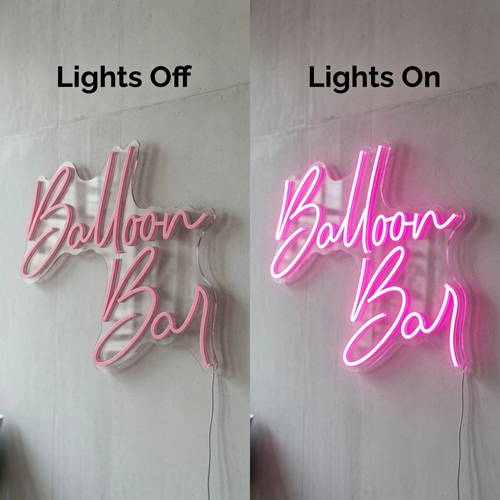 Balloon Blvd LED Neon Sign - 06 Day Night Comparison