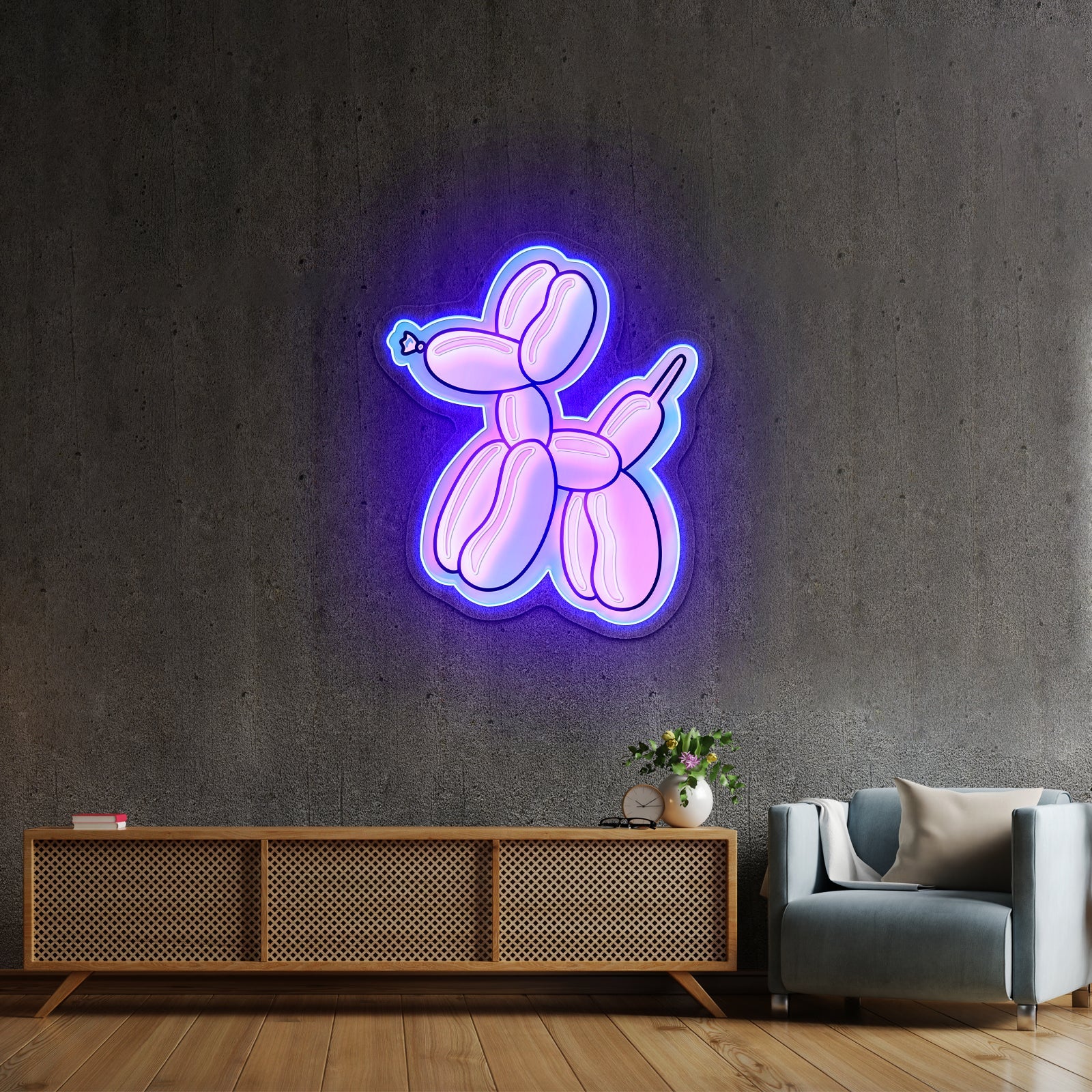 Balloon Dog Holographic Neon Signs For Wall Decor - Shineneon