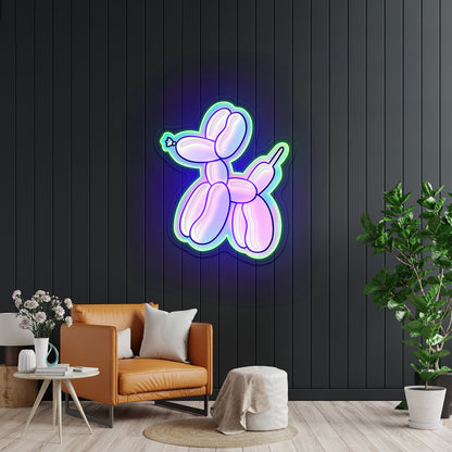 Balloon Dog Holographic Neon Signs For Wall Decor