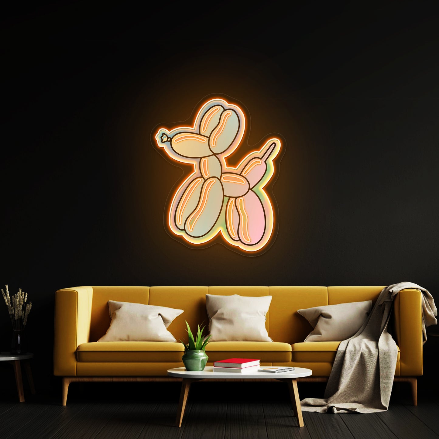 Balloon Dog Holographic Neon Signs For Wall Decor