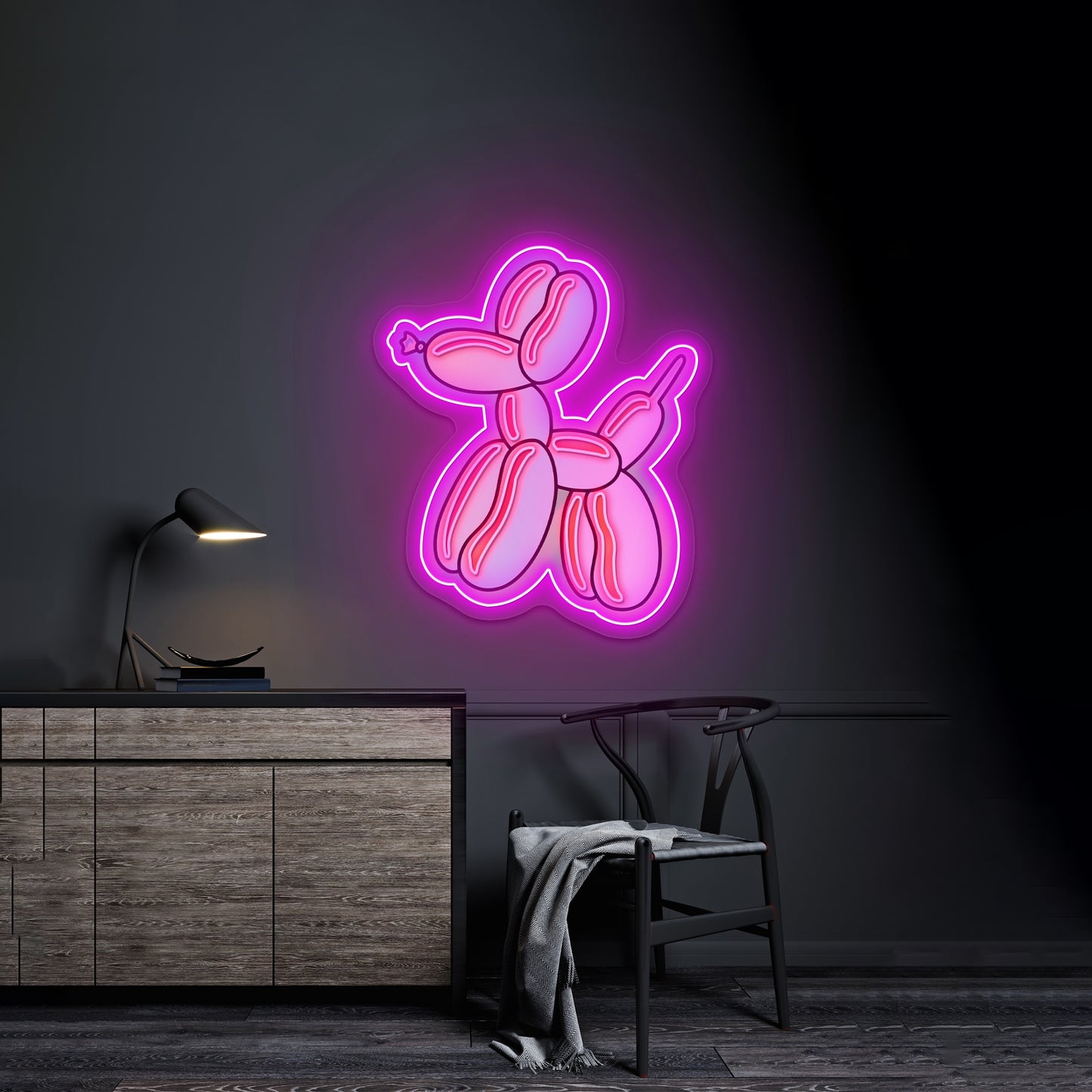 Balloon Dog Holographic Neon Signs For Wall Decor